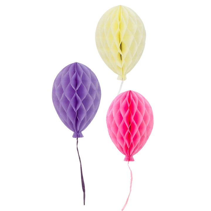 Luftballon Wabenbälle rosa, gelb, lila