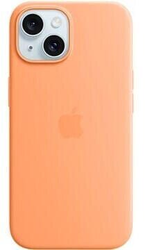 Apple Silikon Case mit MagSafe für Apple iPhone 15 Plus, orange sorbet