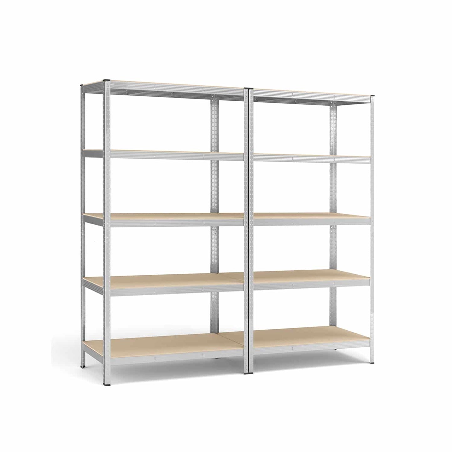 2er Set Kellerregal 200 cm hoch silbern