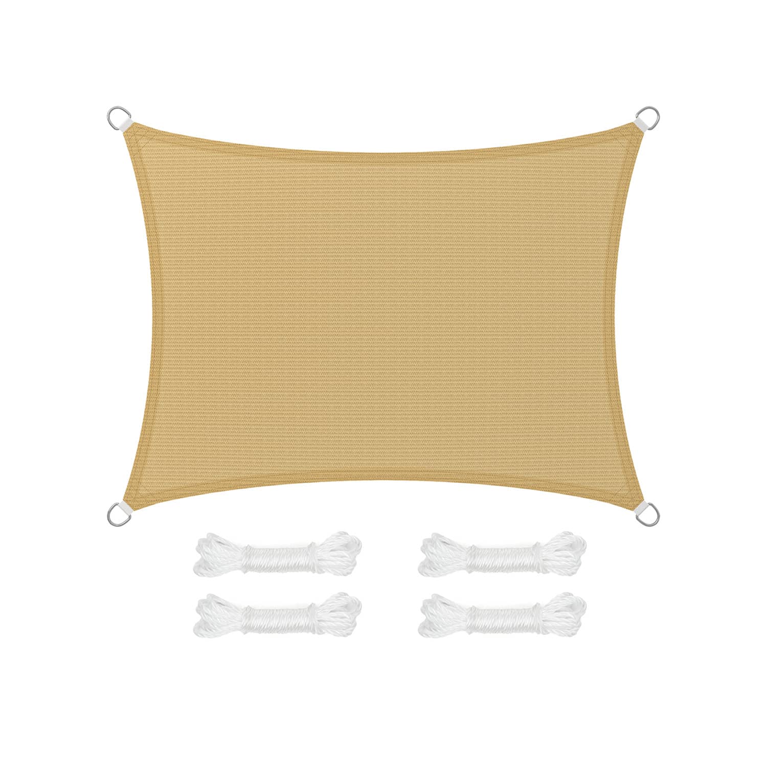 3 x 4 m Sonnensegel aus HDPE Sandgelb