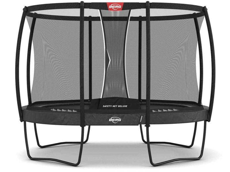 BERG Trampolin Grand Champion Regular 350 Grey inkl. Sicherheitsnetz Deluxe