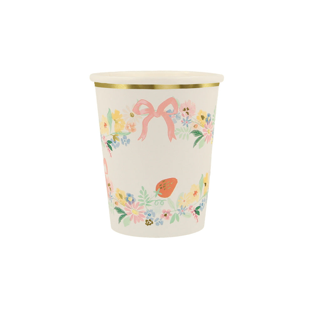 Elegant Floral Pappbecher