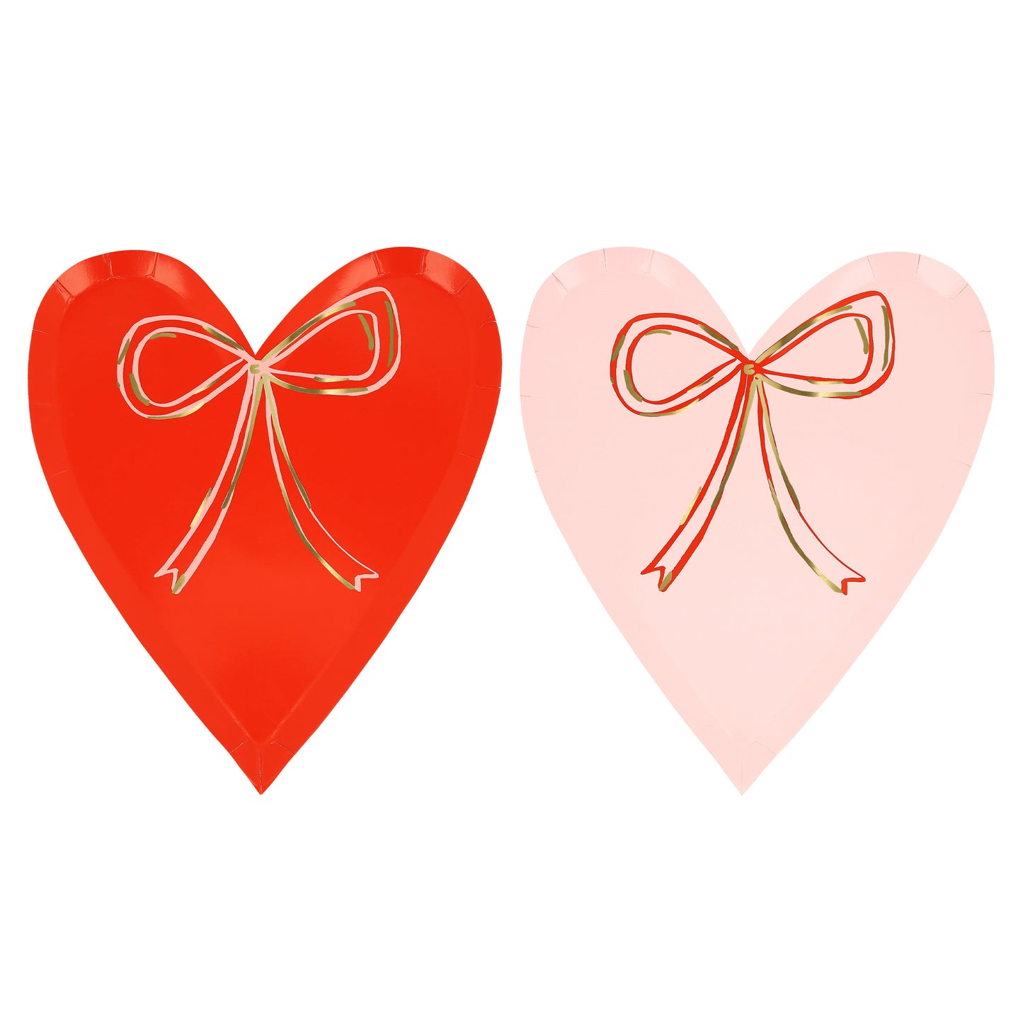 Herz mit Schleife Pappteller