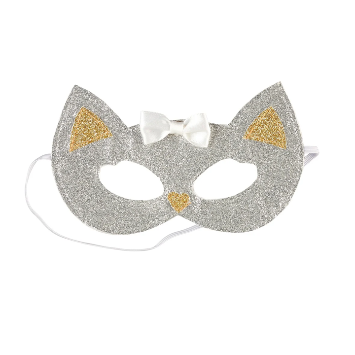 Katzenmaske silber Glitzer