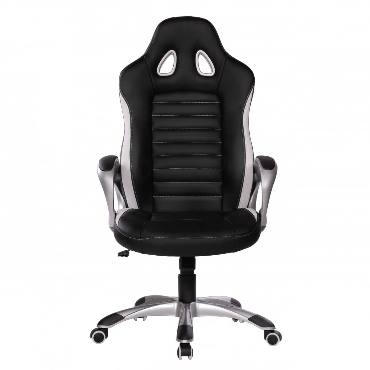 Bürostuhl SPA Leder Optik Schwarz Gaming Chefsessel mit Armlehne gepolstert 110 kg Sport-Sitz Drehstuhl Kopfstütze Race Schreibtischstuhl Gamer Design Modern Drehsessel Racing