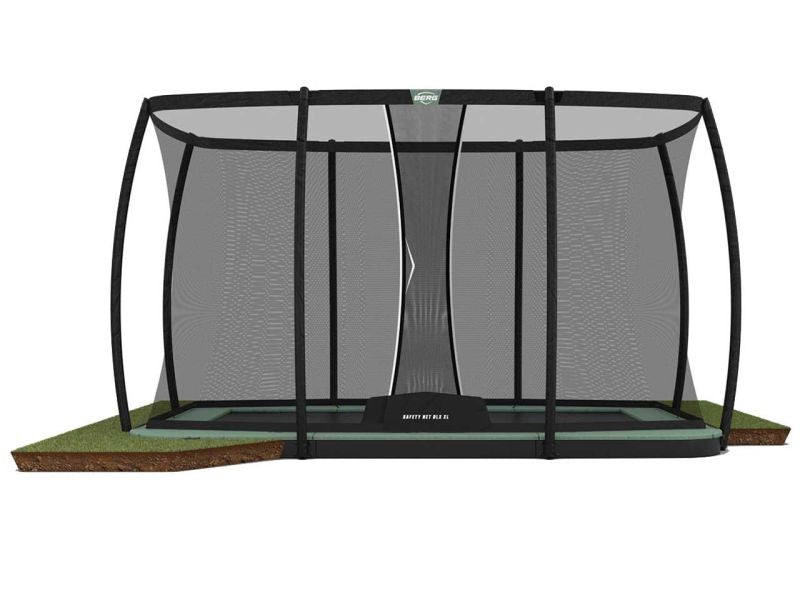 BERG Trampolin Ultim Champion ECO FlatGround 410 mit AirFlow Pro inkl. Sicherheitsnetz Deluxe XL