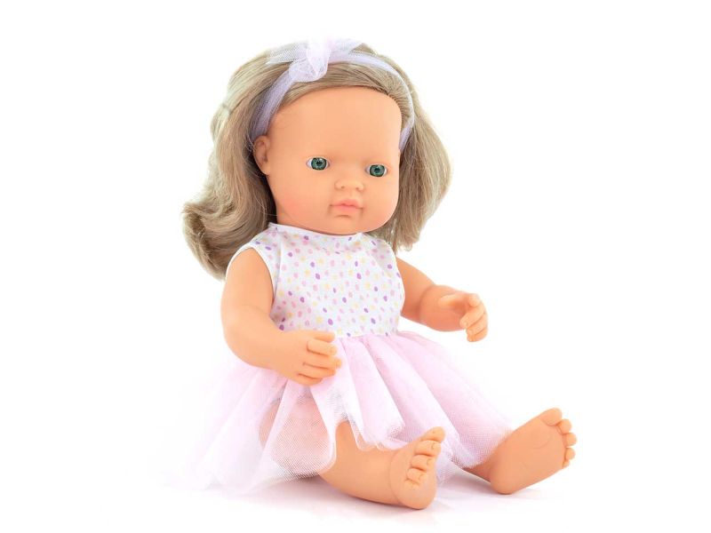 miniland dolls Babypuppe europäisches Mädchen mit Kleidung, blond
