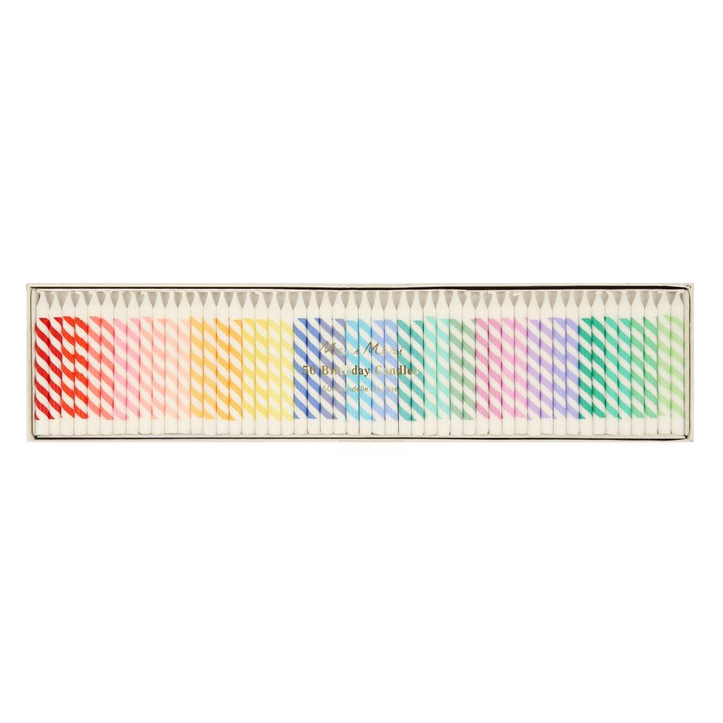Rainbow Striped Minikerzen