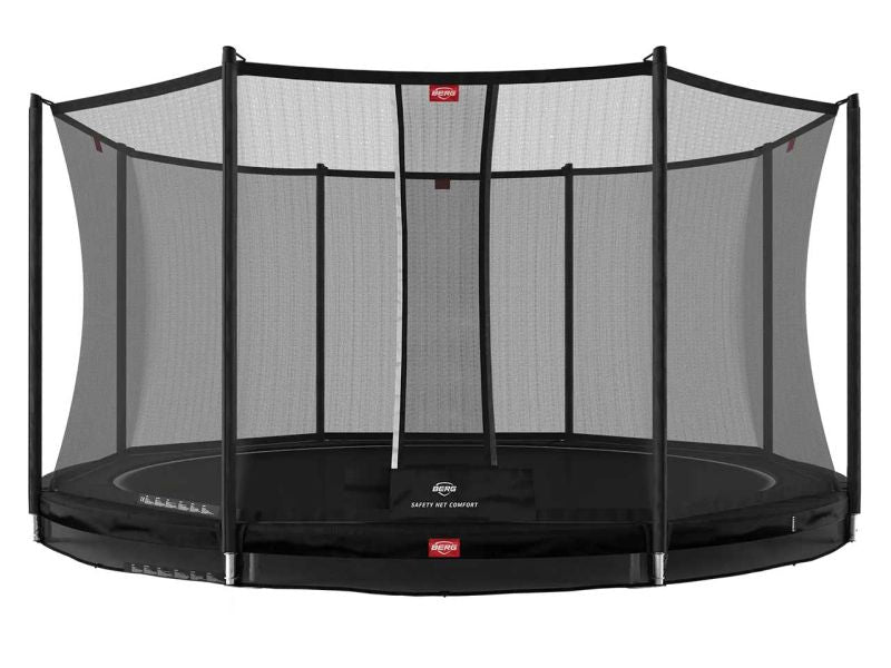 BERG Trampolin Favorit InGround 430 Black mit AirFlow inkl. Sicherheitsnetz Comfort