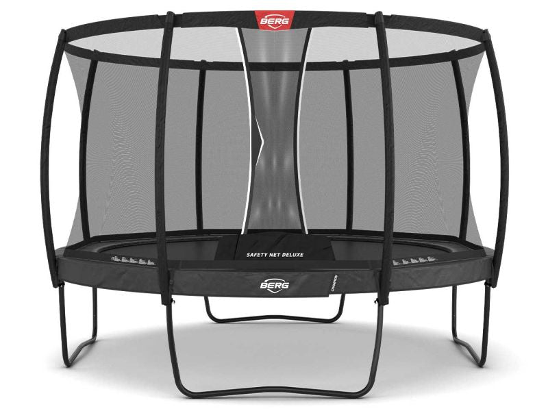 BERG Trampolin Champion Regular 380 Grey inkl. Sicherheitsnetz Deluxe