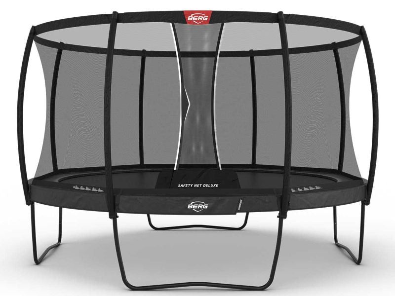 BERG Trampolin Champion Regular 430 Grey inkl. Sicherheitsnetz Deluxe XL