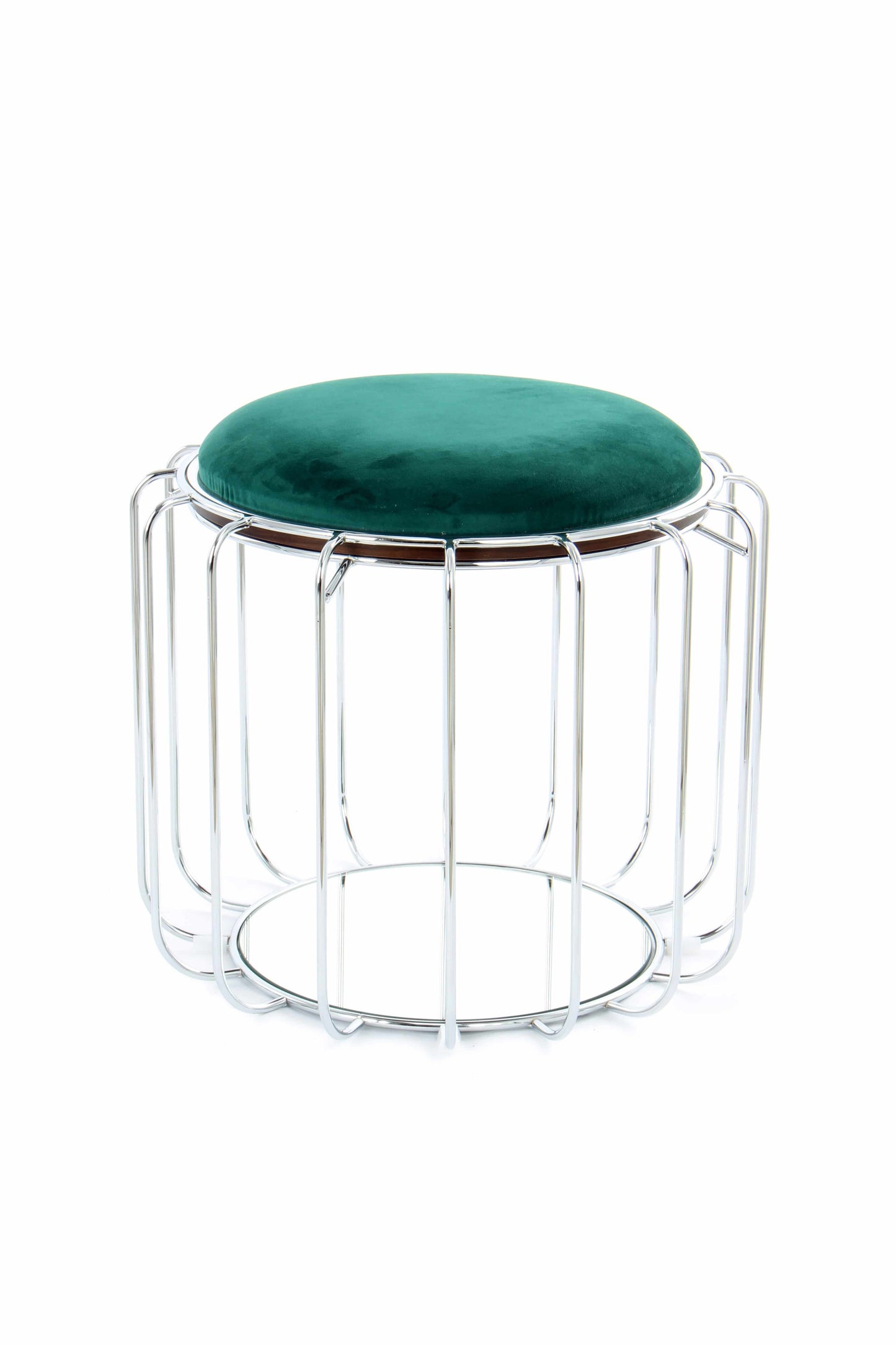 Beistelltisch / Pouf Comfortable 110 Dunkelgrün / Silber