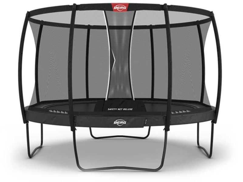 BERG Trampolin Elite Regular 380 Grey mit AirFlow Pro inkl. Sicherheitsnetz Deluxe