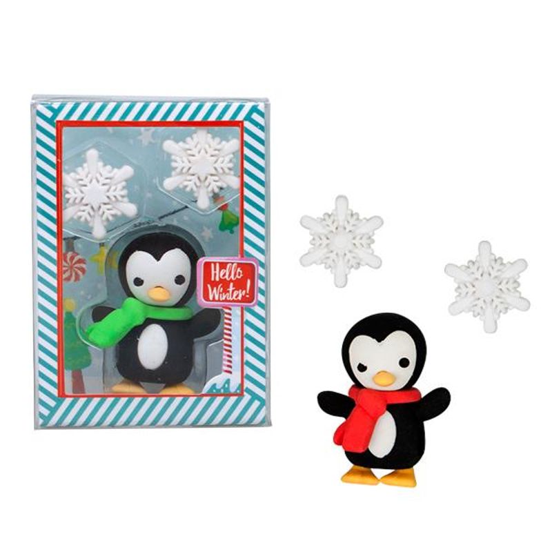 Radierer Pinguin mit Schneeflocken