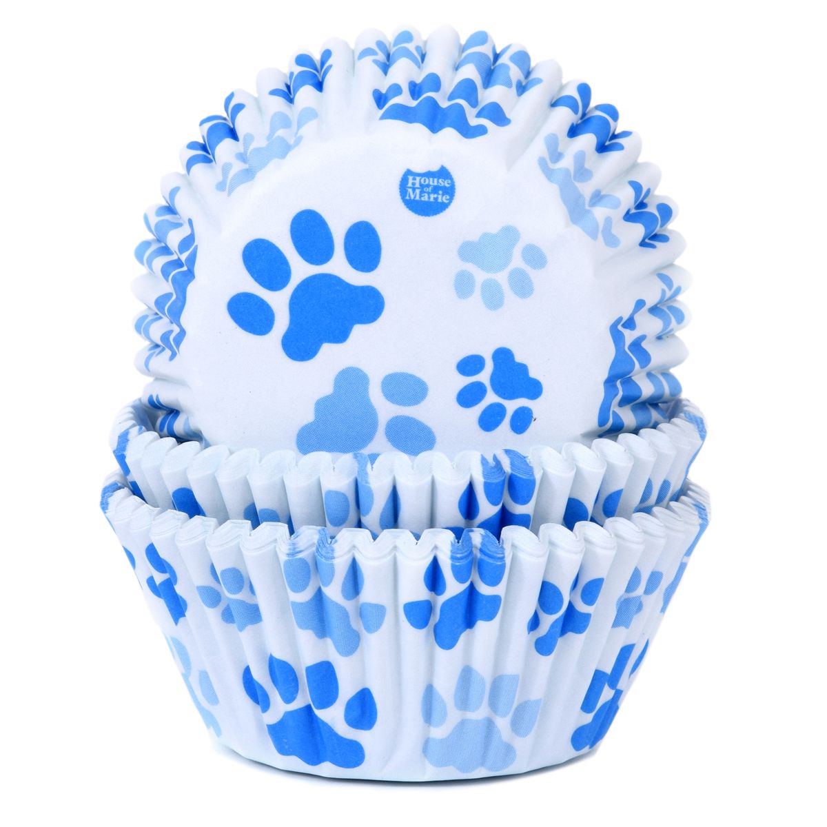 Muffinförmchen Pfote blau