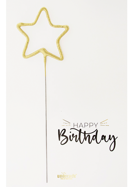 Happy Birthday Wunderkerze auf Karte groß
