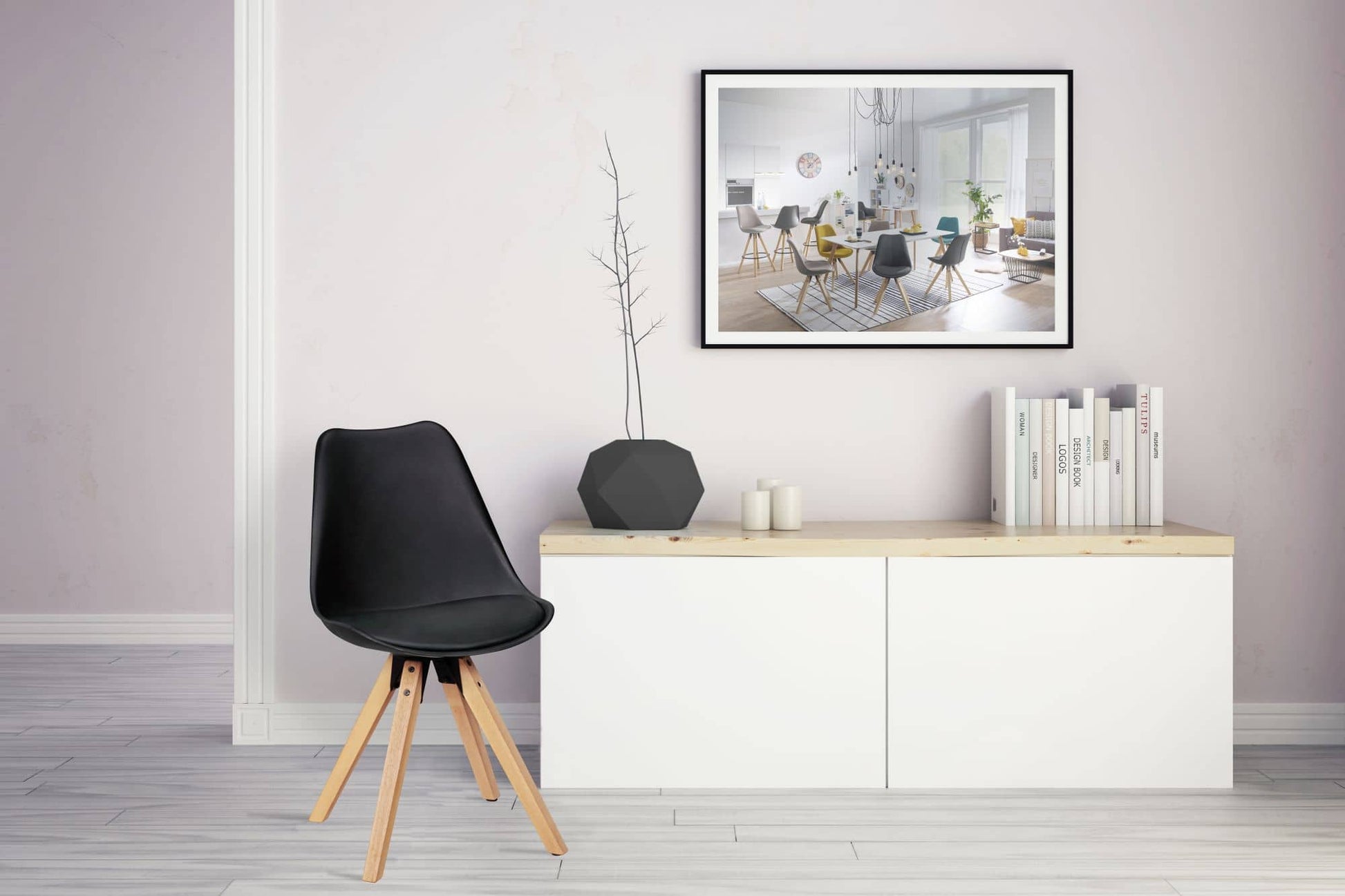 2er Set Retro Esszimmerstuhl LIMA schwarz