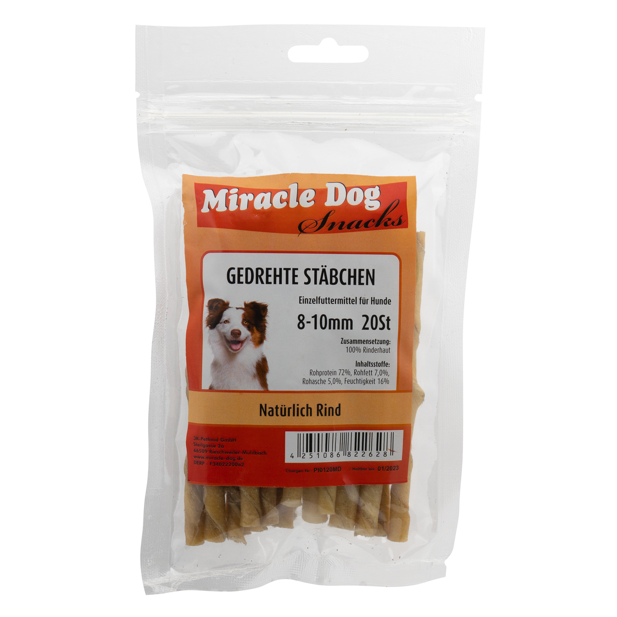 Miracle Dog gedrehte Stäbchen 20 Stück - 10er Pack