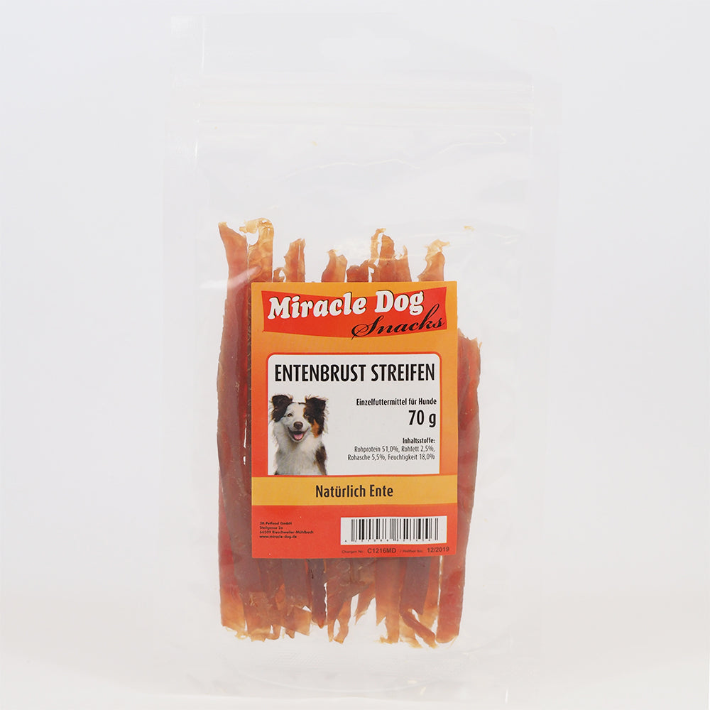 Miracle Dog Entenbrust Streifen 70g - 24er Pack