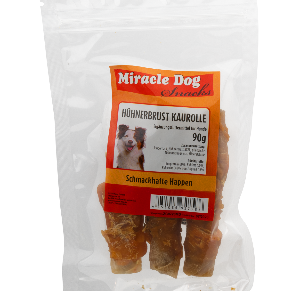 Miracle Dog Hühnerbrust Kaurolle 90g - 20er Pack