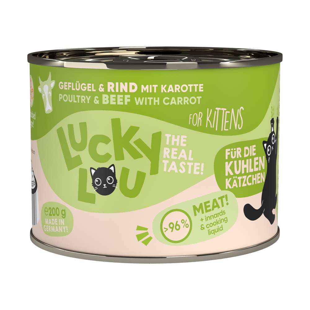 Lucky Lou Dose Lifestage Kitten Geflügel + Rind 200g