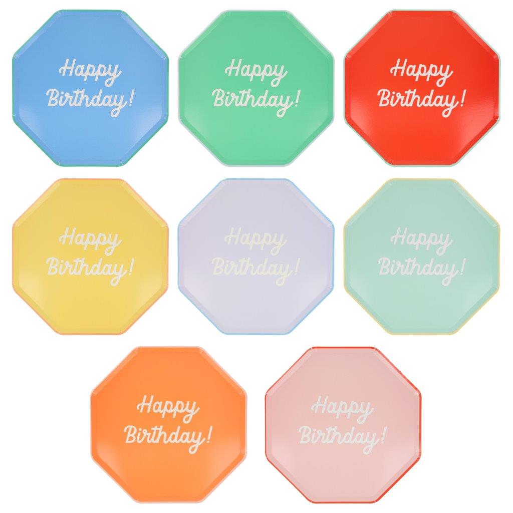 Mixed Happy Birthday Pappteller gross