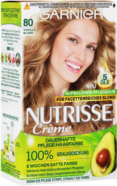 Garnier Nutrisse Creme Dauerhafte Pflege-Haarfarbe 80 vanilla blond