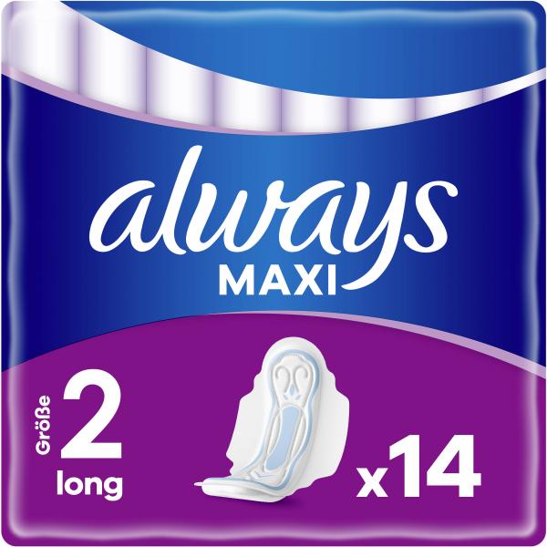 Always Maxi Damenbinden Long mit Flügeln (Größe 2)