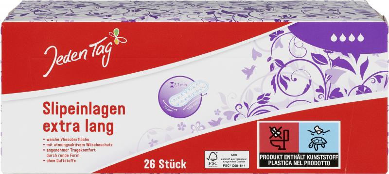 Jeden Tag Slipeinlagen Extra Lang