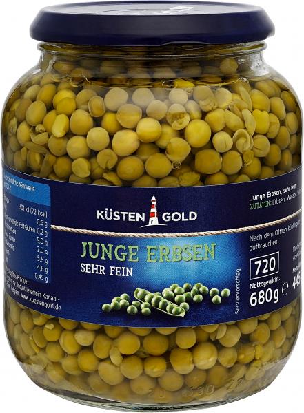 Küstengold Junge Erbsen sehr fein