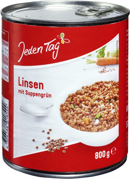 Jeden Tag Linsen mit Suppengrün