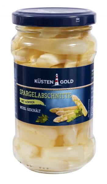 Küstengold Spargelabschnitte mit Köpfen geschält