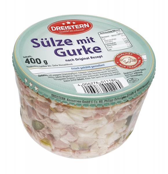Dreistern Sülze mit Gurke