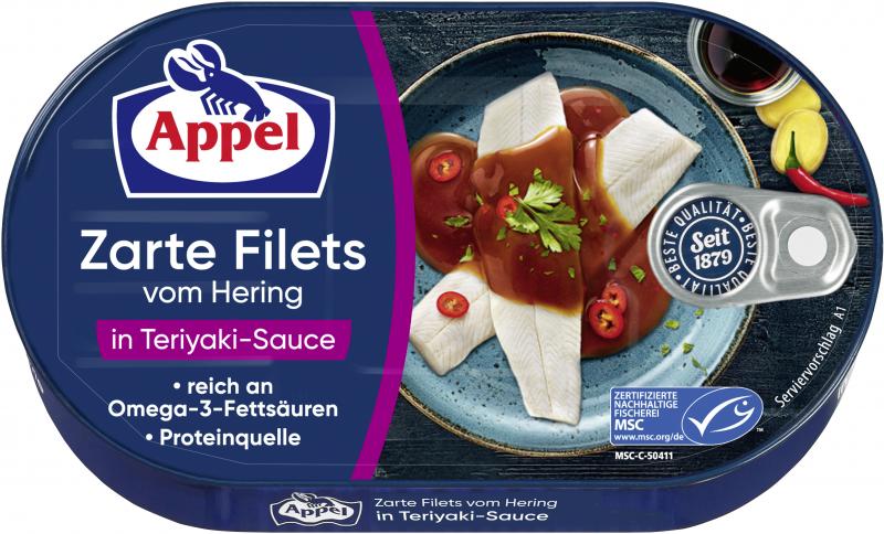 Appel Zarte Filets vom Hering in Teriyaki-Sauce