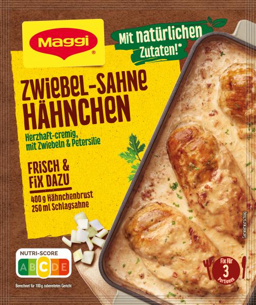 Maggi Fix für Zwiebel Sahne Hähnchen