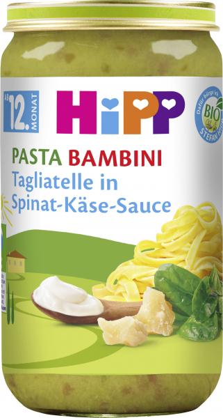 Hipp Pasta Bambini Tagliatelle in Spinat-Käse-Sauce