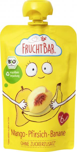 FruchtBar Bio Quetschie Fruchtpüree Mango-Pfirsich-Banane