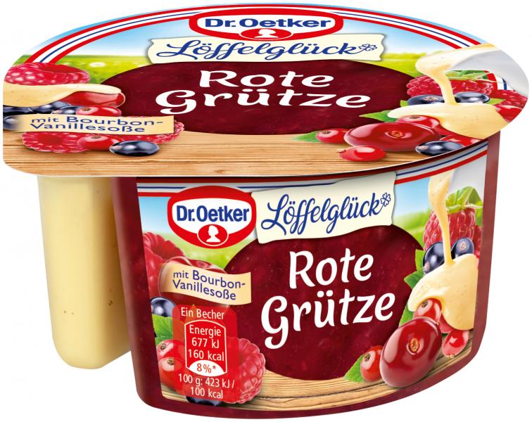 Dr. Oetker Löffelglück Rote Grütze mit Bourbon-Vanillesoße