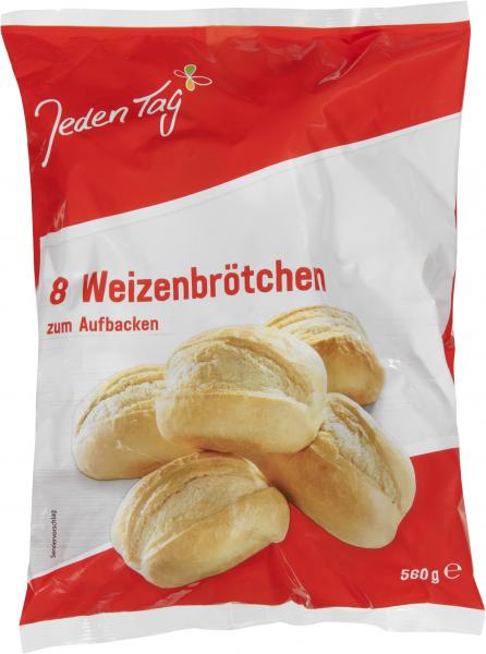 Jeden Tag 8 Weizenbrötchen zum Aufbacken