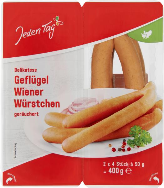 Jeden Tag Delikatess Geflügel Wiener Würstchen