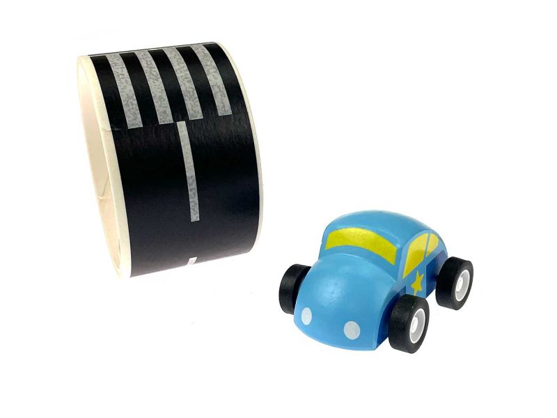 Spielheld Holz Spielauto mit Straße, 1 Stück, Farben sortiert