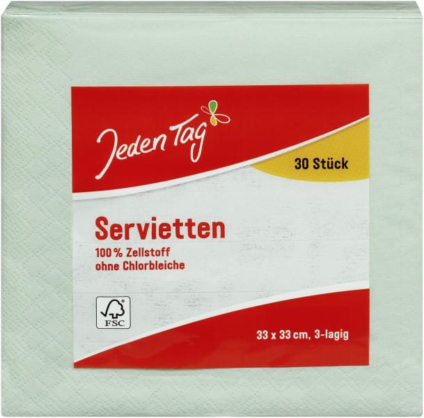 Jeden Tag Servietten 33x33cm mint