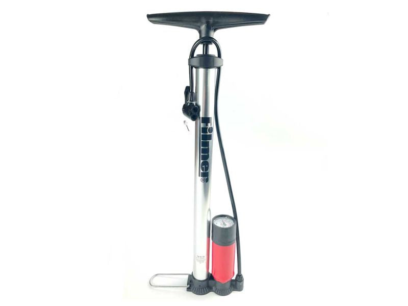 Filmer Alu Standluftpumpe mit Manometer u. Zubehör
