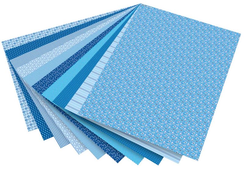Folia Motivkarton »Basics Blau«, 270 g/m², 50 x 70 cm, 10 Bogen