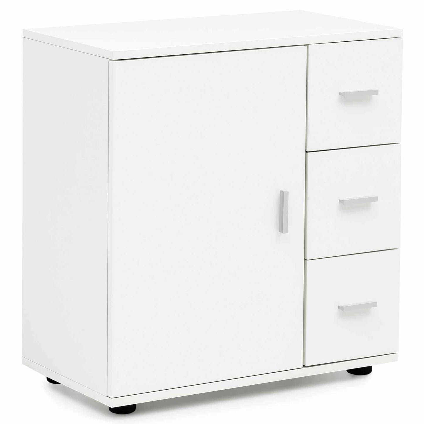 Badschrank WL5.877 Weiß 60x65,5x33 cm Midi-Schrank mit Tür & Schubladen