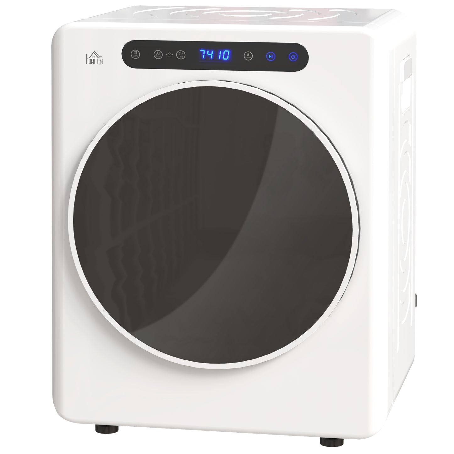 HOMCOM Mini Ablufttrockner 4 kg Wäschetrockner mit Desinfektion, 6 Programmen, 1000W Trockner mit Touch-Screen, 3 Temperaturen und Timer, für Wohnmobile, Haus, Weiß Aosom