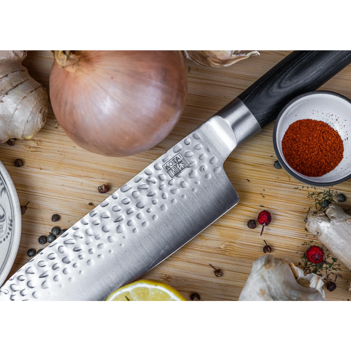 Das asiatische Set: 3 Messer (Schälmesser + Santoku + Hackbeil)