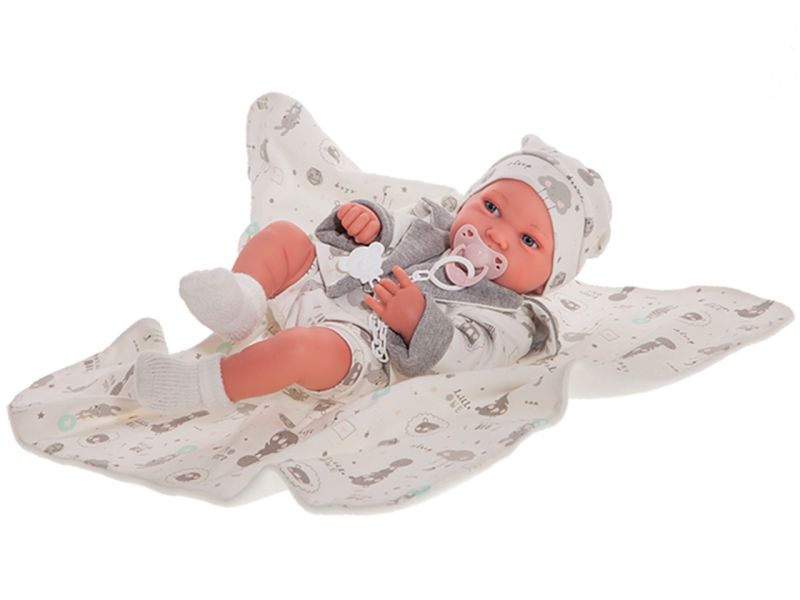 Antonio Juan Babypuppe »Recién Nacido Pipa Osito Gris«