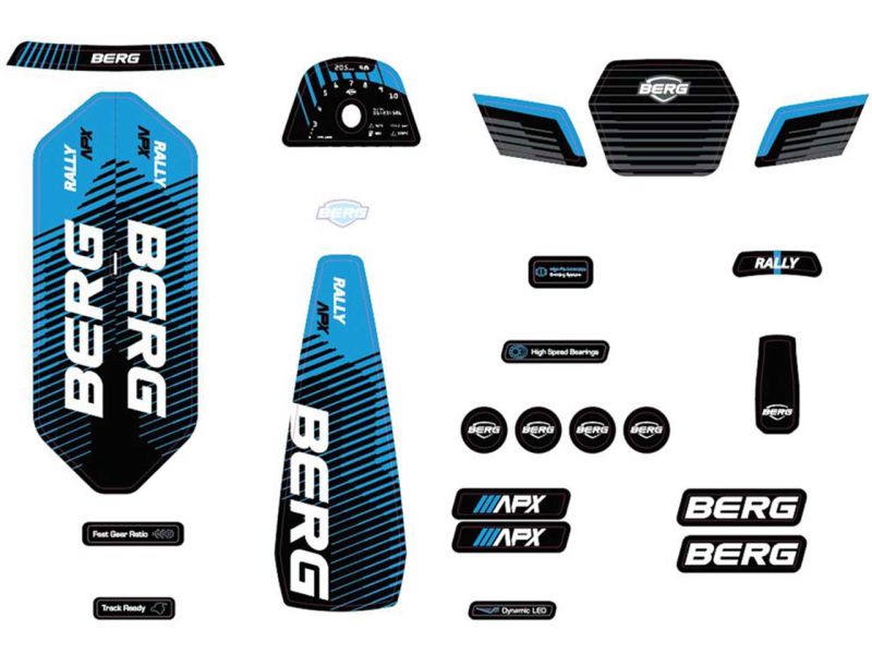 BERG Aufkleber-Set für Rally APX Blue 2.0 Pedal-Gokarts