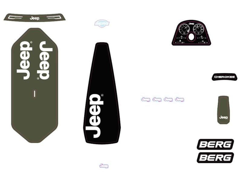 BERG Aufkleber-Set »Jeep Cherokee« für Rally 2.0 Pedal-Gokarts
